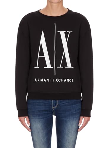Armani Exchange Damen Icon Project Sweat Sweatshirt, Schwarz, M von Armani Exchange