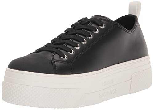 Armani Exchange Damen James Platform Sole Sneaker, Black+Opt.White, 38 EU Schmal von Armani Exchange