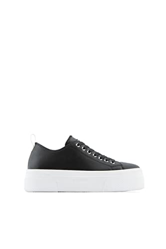 Armani Exchange Damen James Platform Sole Sneaker, Black+Opt.White, 39 EU von Armani Exchange