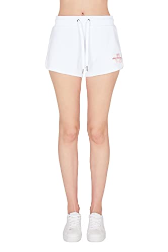 Armani Exchange Damen Kordelzug, Logo-Print, gerippte Taille. Shorts, White, M von Armani Exchange