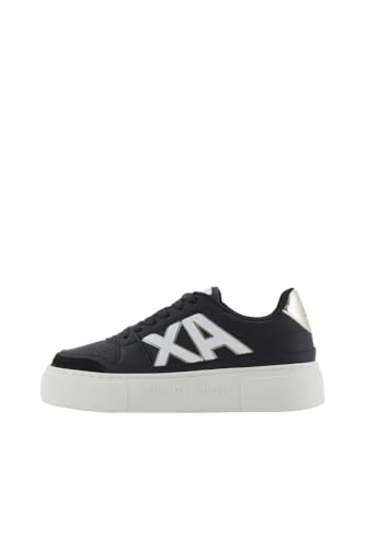 Armani Exchange Damen Kurt, Low Cut, Platform Sole, Colour Contrasts Sneaker, Black + Pale, 38 EU von Armani Exchange