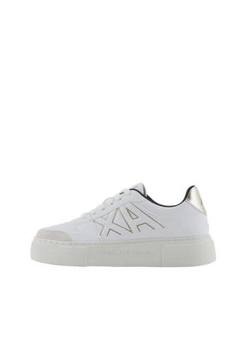 Armani Exchange Damen Kurt, Low Cut, Platform Sole, Colour Contrasts Sneaker, Op.White + Pale, 37.5 EU von Armani Exchange