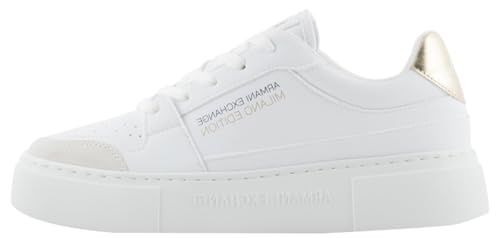 Armani Exchange Damen Kurt, Milano Edition, Detail Sneaker, Op. White+ Gold, 35 EU von Emporio Armani