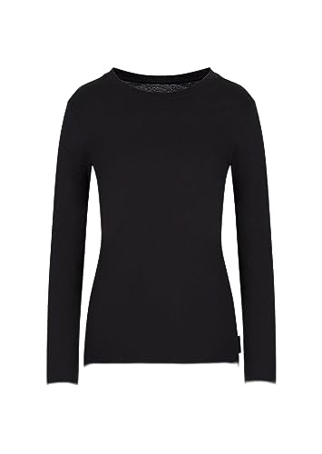 Armani Exchange Damen Langärmeliges Pima-Baumwolle T-Shirt, Schwarz, Large von Emporio Armani