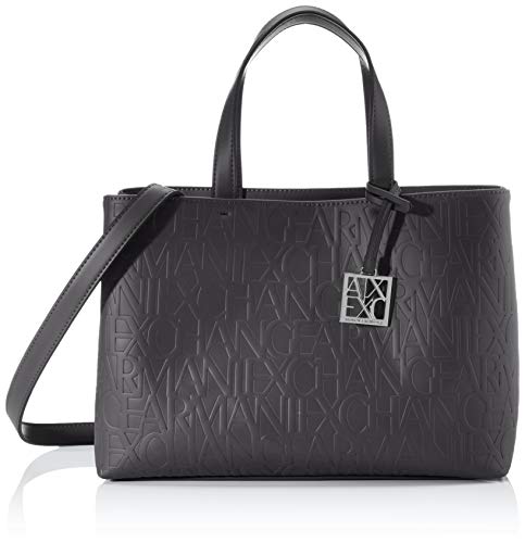 Armani Exchange Damen Liz - Medium Open Shopping Handtasche, Schwarz (Nero - Black), 24x16x35 cm (B x H x T) von Armani Exchange