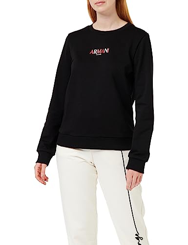 Armani Exchange Damen Logo Capsule Round Neck French Terry Sweatshirt, Schwarz, L EU von Armani Exchange