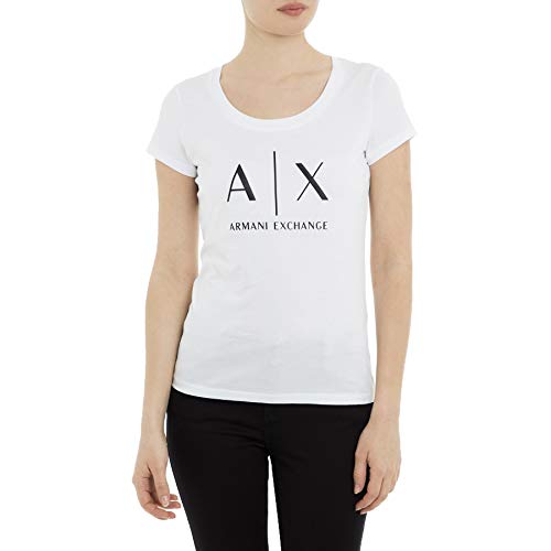 Armani Exchange Damen Logo Ss T-Shirt, Weiß, XL von Armani Exchange