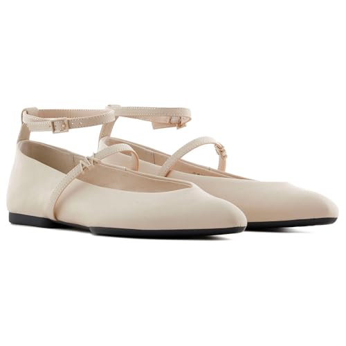 Armani Exchange Damen Miriam Ballet Flat, Light Mirage, 36 EU von Armani Exchange