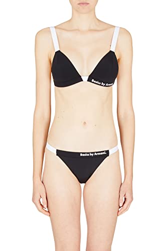 Armani Exchange Damen Nachhaltig, Kreuzgeschlecht, gepolstert Two Piece Swimsuit, Black/White, XS von Armani Exchange