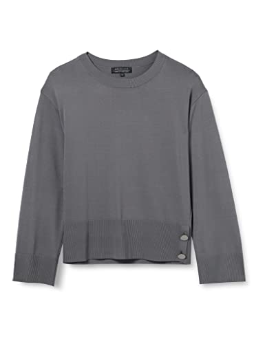 Armani Exchange Damen Nachhaltig, Logoplatte auf der Rückseite, seitliche Metallknöpfe Polo Sweater, Snake, L von Armani Exchange