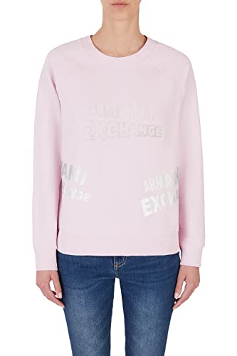 Armani Exchange Damen Nachhaltig, langärmlig, gerippte Bündchen Pullover Sweater, Illusion, L von Armani Exchange