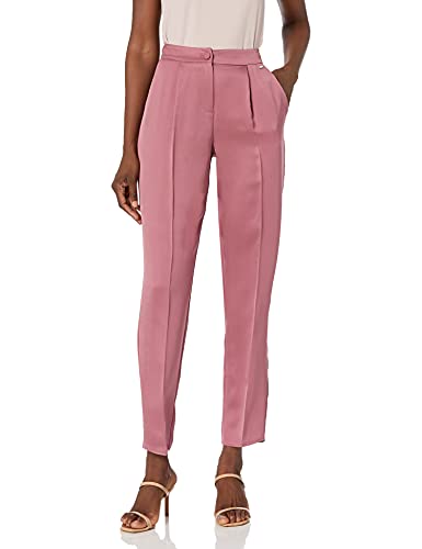 Armani Exchange Damen Pleated, Button Closure, Straight Leg Suit Pants, PINK, 8 von Armani Exchange