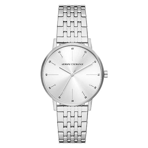 Armani Exchange Uhr für Damen , Dreizeigerwerk, 36MM Silbernes Edelstahlgehäuse mit Edelstahlarmband, AX5578 von Armani Exchange