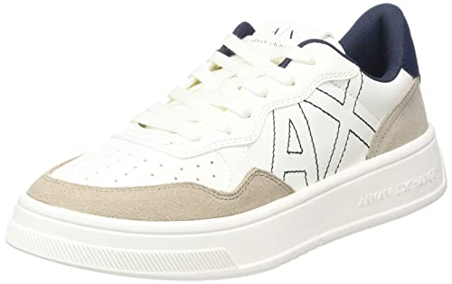 Armani Exchange Damen Seattle with Contrast Stitched Logo Sneaker, Off White+BEIGE, 36.5 EU von Armani Exchange