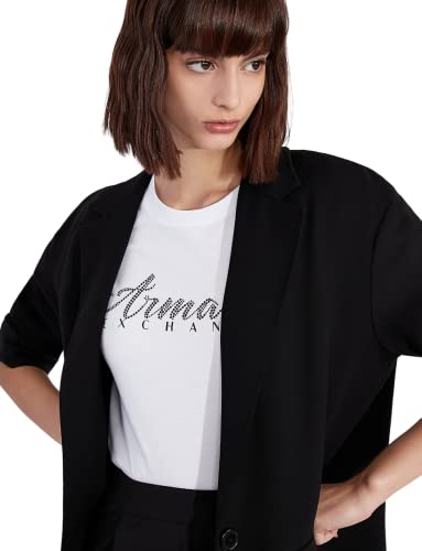 Armani Exchange Damen Short Sleeve Classic Script Logo Scoop Neck T-Shirt, Optic White, XL von Armani Exchange