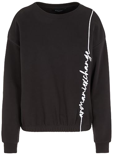 Armani Exchange Damen Signature Logo French Terry Pullover Sweatshirt, Schwarz, S EU von Armani Exchange