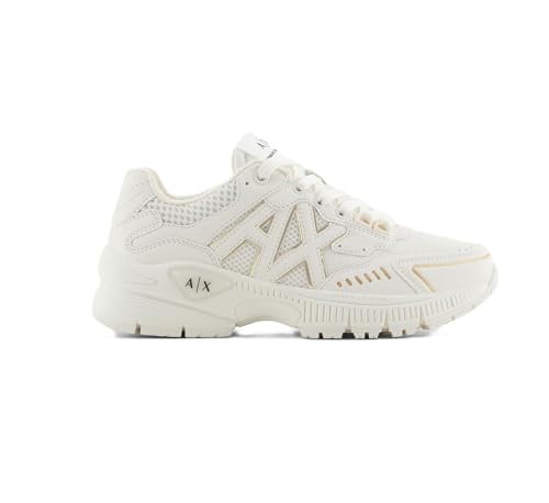 Armani Exchange Damen Speed Sneaker, Off White+Silver, 37 EU Armani Exchange Damen Speed Sneaker, Off White+Silver, 37 EU von Armani Exchange