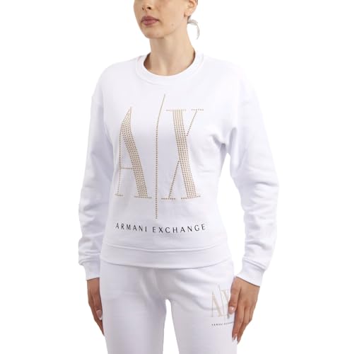 Armani Exchange Damen Studded Icon Sweatshirt Sweatshirt, Weiß, S Armani Exchange Damen Studded Icon Sweatshirt Sweatshirt, Weiß, S von Armani Exchange