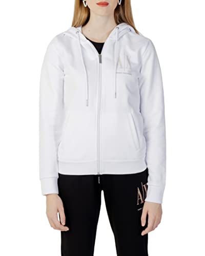Armani Exchange Damen Studded Icon Zip Up Hooded Sweatshirt Hooded Sweatshirt, Weiß, M von Armani Exchange