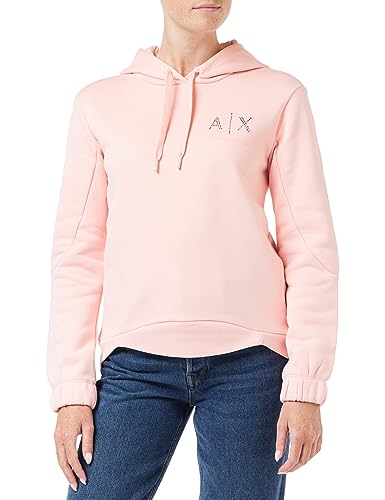 Armani Exchange Damen Studded Logo Fleece Hoodie Sweatshirt, Rosa, L EU von Armani Exchange