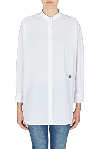 Armani Exchange Damen Sustainable, Basic, Oversize Fit Shirt, Weiß, L EU von Armani Exchange