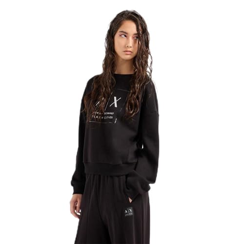 Armani Exchange Damen Sustainable, Black Edition, Round Neck Sweatshirt, Schwarz, L EU Armani Exchange Damen Sustainable, Black Edition, Round Neck Sweatshirt, Schwarz, L EU von Armani Exchange