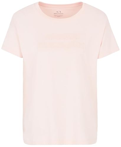 Armani Exchange Damen Sustainable, Embossed Logo, Boyfriend Fit T-Shirt, Rosa, M EU von Armani Exchange