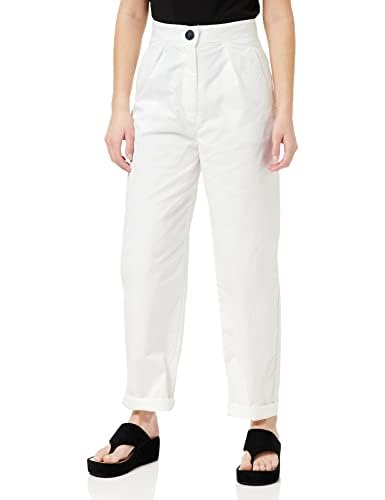 Armani Exchange Damen Sustainable, Front And Back Pocket, Metal Button Closure Casual Pants, Optic. White, 8 EU von Armani Exchange