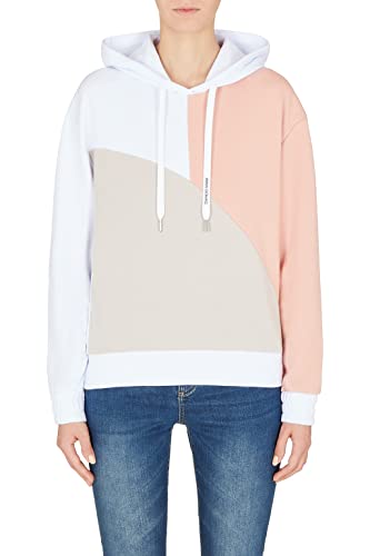 Armani Exchange Damen Sustainable, Neck, Multicolor Hooded Sweatshirt, Optic. White/Lady, XL EU von Armani Exchange