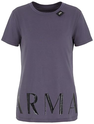 Armani Exchange Damen Sustainable, Regular Fit, Glossy Logo T-Shirt, Lila, L EU von Armani Exchange