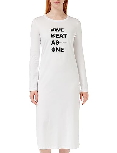 Armani Exchange Damen Sustainable, Soft Touch Casual Dress, Optic White, M EU von Armani Exchange