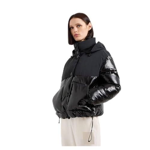 Armani Exchange Damen The Notorius Frank, Crinkle Nylon Insert Blouson Jacket, Schwarz, M EU von Armani Exchange