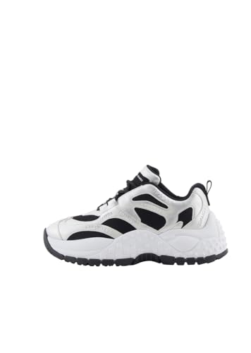 Armani Exchange Damen Vedder, Chunky Sole, Laminated Details, Overall Logo Sneaker, Silver + Black, 39 EU Armani Exchange Damen Vedder, Chunky Sole, Laminated Details, Overall Logo Sneaker, Silver + Black, 39 EU von Armani Exchange