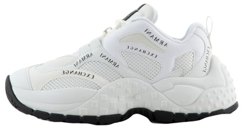 Armani Exchange Damen Vedder, Microsuede clean Essential Look Sneaker, Op. White+ op. White, 37 EU von Armani Exchange