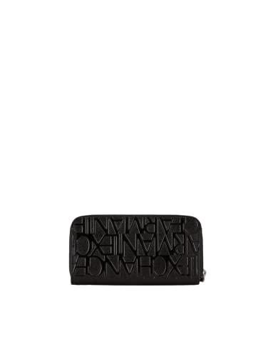 Armani Exchange Damen Wristlet Round Zip Handgelenkstasche Schwarz (Nero - Black) von Armani Exchange