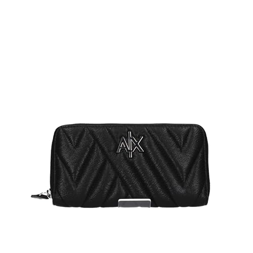 Armani Exchange Damen Zip Around Bi-Fold Wallet, Nero von Armani Exchange