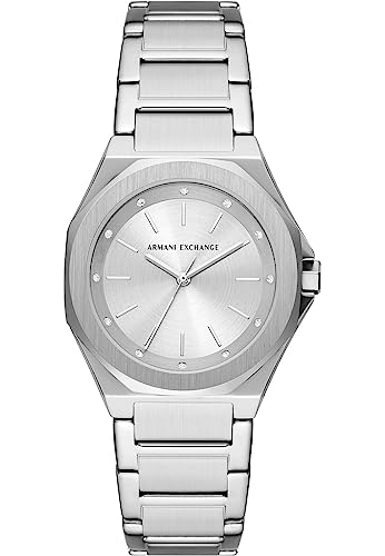 Armani Exchange Uhr für Frauen, DREI-Zeiger-Uhrwerk, Edelstahl-Uhr mit Einer 34mm Gehäusegröße von Armani Exchange