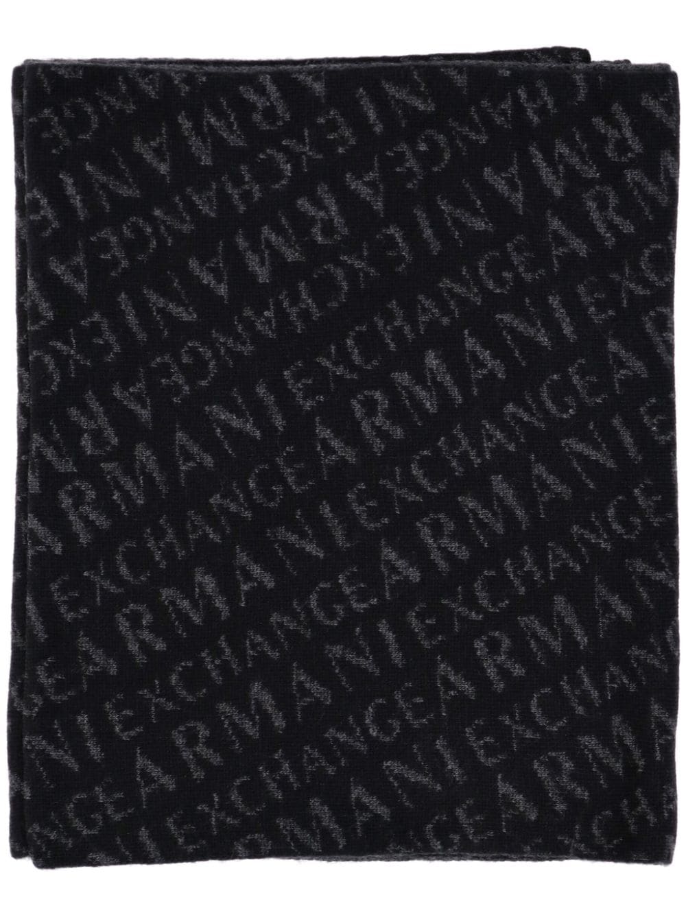 Armani Exchange Exchange Schal mit Intarsien-Logo - Schwarz von Armani Exchange