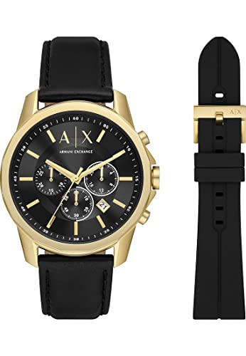 Armani Exchange Geschenkset Herrenuhr Chronograph Edelstahl goldfarben, AX7133SET von Armani Exchange