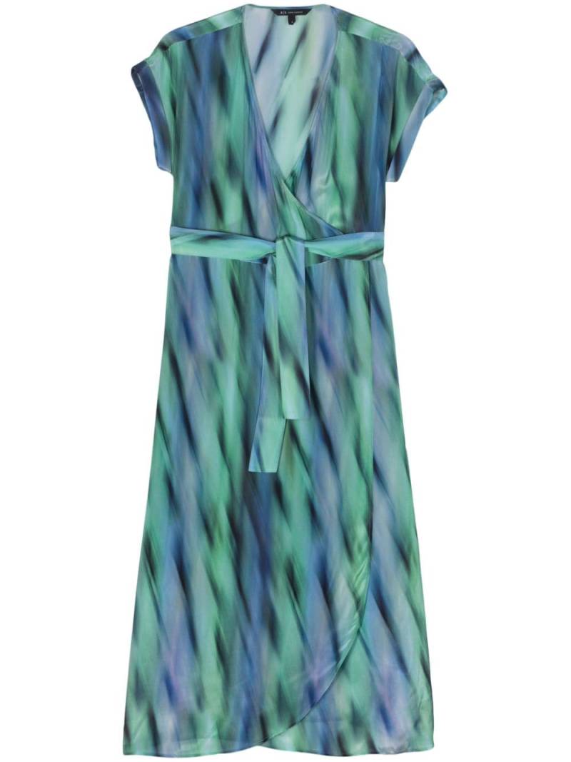 Armani Exchange Gürtel-Maxikleid mit grafischem Print - Blau von Armani Exchange