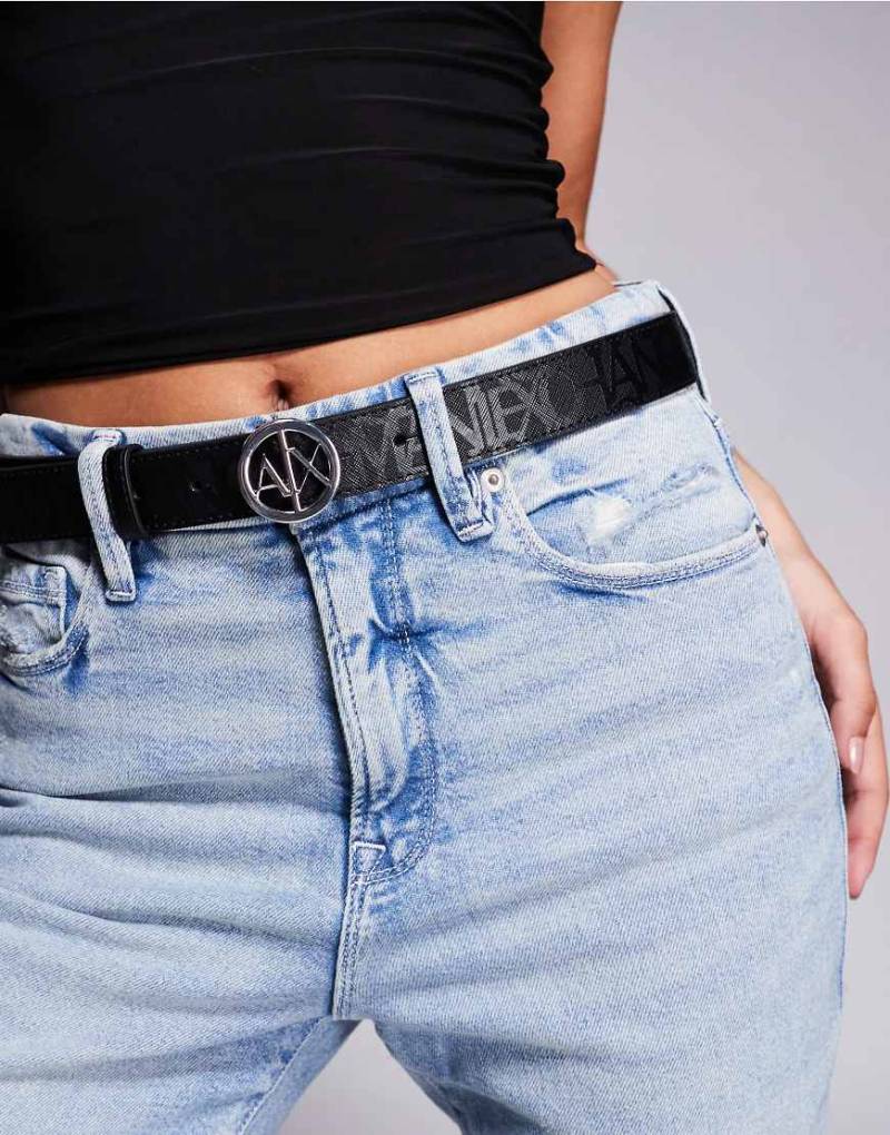 Armani Exchange - Gürtel aus Leder in Schwarz mit Logo-Schnalle von Armani Exchange