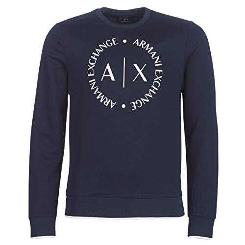 Armani Exchange Herren 1st To Be Noticed Sweat Sweatshirt, Blau, XL von Armani Exchange