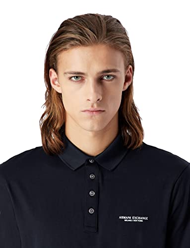 Armani Exchange Herren 4 Buttons Poloshirt, Blau, S von Armani Exchange