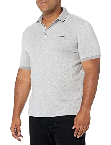 Armani Exchange Herren 4 Buttons Poloshirt, Grau, XS von Armani Exchange