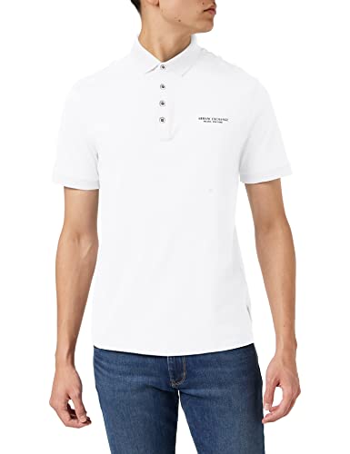 Armani Exchange Herren 4 Buttons Poloshirt, Weiß, XS von Armani Exchange