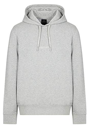 Armani Exchange Herren A|x Pull-Over Hooded Front Back Logo Sweatshirt, Bc06 Legierung Heather, X-Large von Armani Exchange