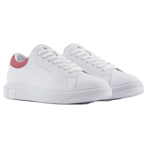 Armani Exchange Herren ActionLeather,sidelogo,Laceup Sneaker, OP.White+Cardinal, 43.5 EU von Armani Exchange