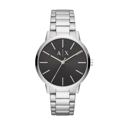 Armani Exchange Herrenuhr , Dreizeigeruhrwerk, 42mm Silbernes Edelstahlgehäuse mit Edelstahlarmband, AX2700 von Armani Exchange