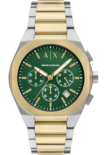 Armani Exchange Herrenuhr, Quarz-Chronographenwerk und 42 mm Gehäusegröße mit Edelstahlarmband von Armani Exchange