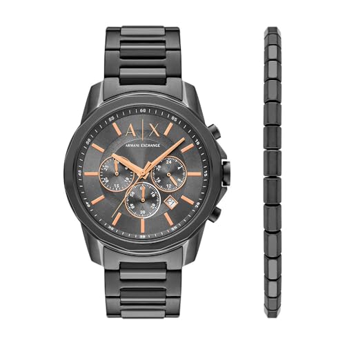 Armani Exchange Herren Analog Quarz Uhr mit Edelstahl Armband AX7170SET Armani Exchange Herren Analog Quarz Uhr mit Edelstahl Armband AX7170SET von Armani Exchange